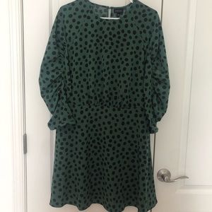 Who What Wear Polka Dot Green Dress